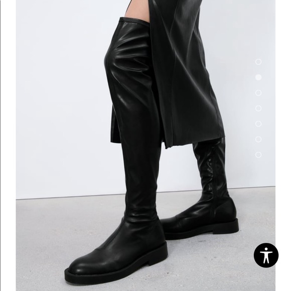 Zara Shoes Zara Flat Over The Knee Boots Black Poshmark